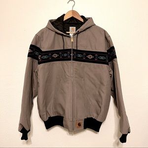 Carhartt Hooded Vintage Aztec Jacket sz X-Large NOS